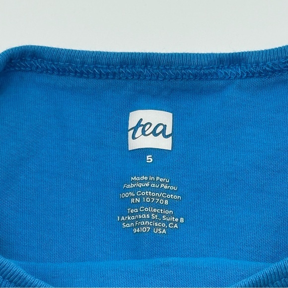 Tea Collection Girls Coy Koi Fish Tunic Top 5 Blue, Orange 100% Cotton - Picture 3 of 10